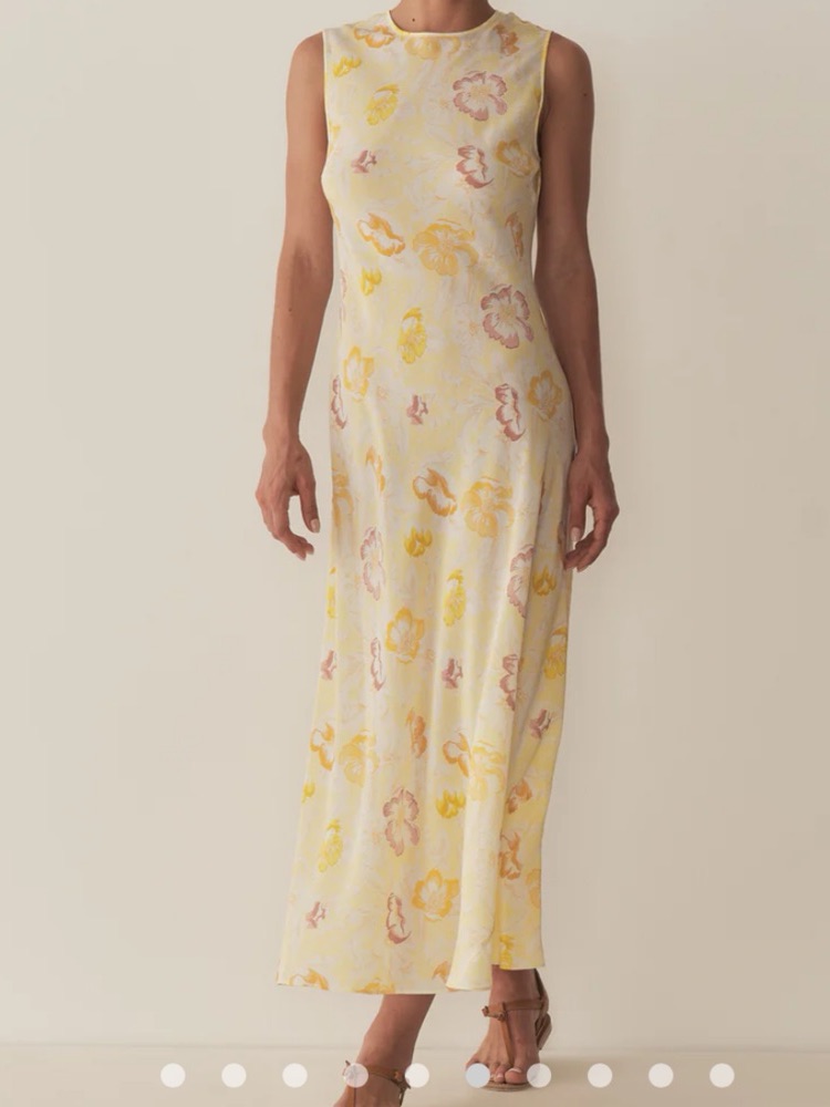 Doen Chandra Dress In Citron Anemone Bloom